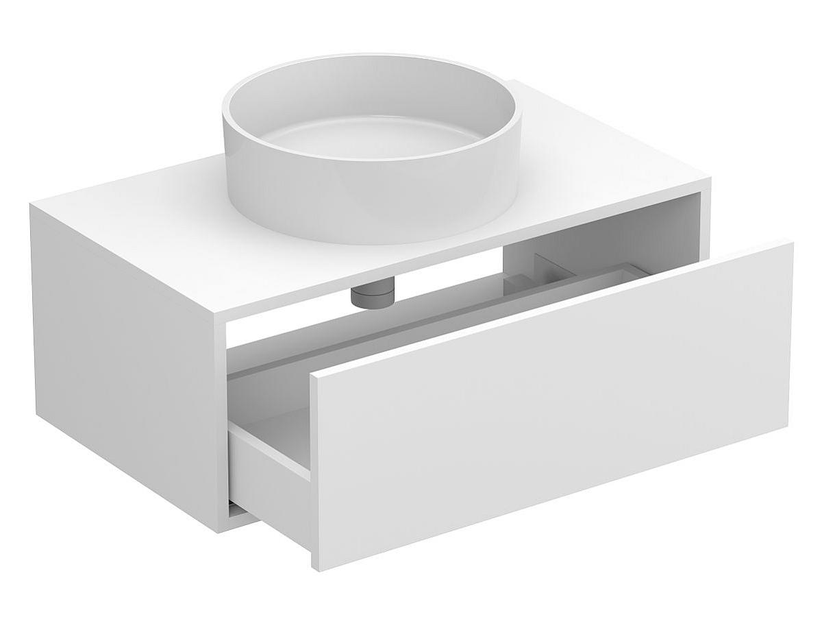 Тумба підвісна CLOUD 800 Біла матова з умивальником BERGAMO