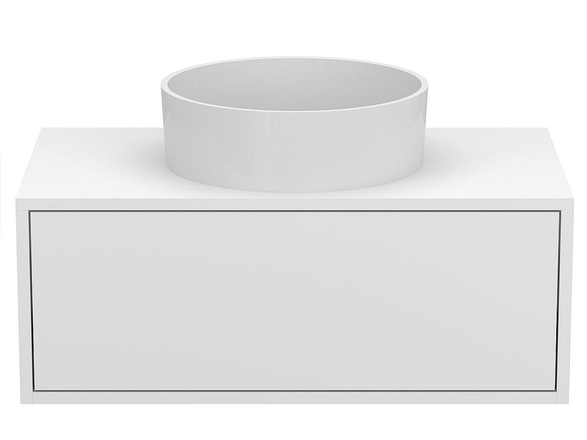 Тумба підвісна CLOUD 800 Біла матова з умивальником BERGAMO