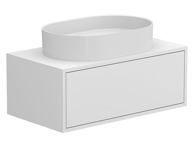 Тумба підвісна CLOUD 800 Біла матова з умивальником KIRA