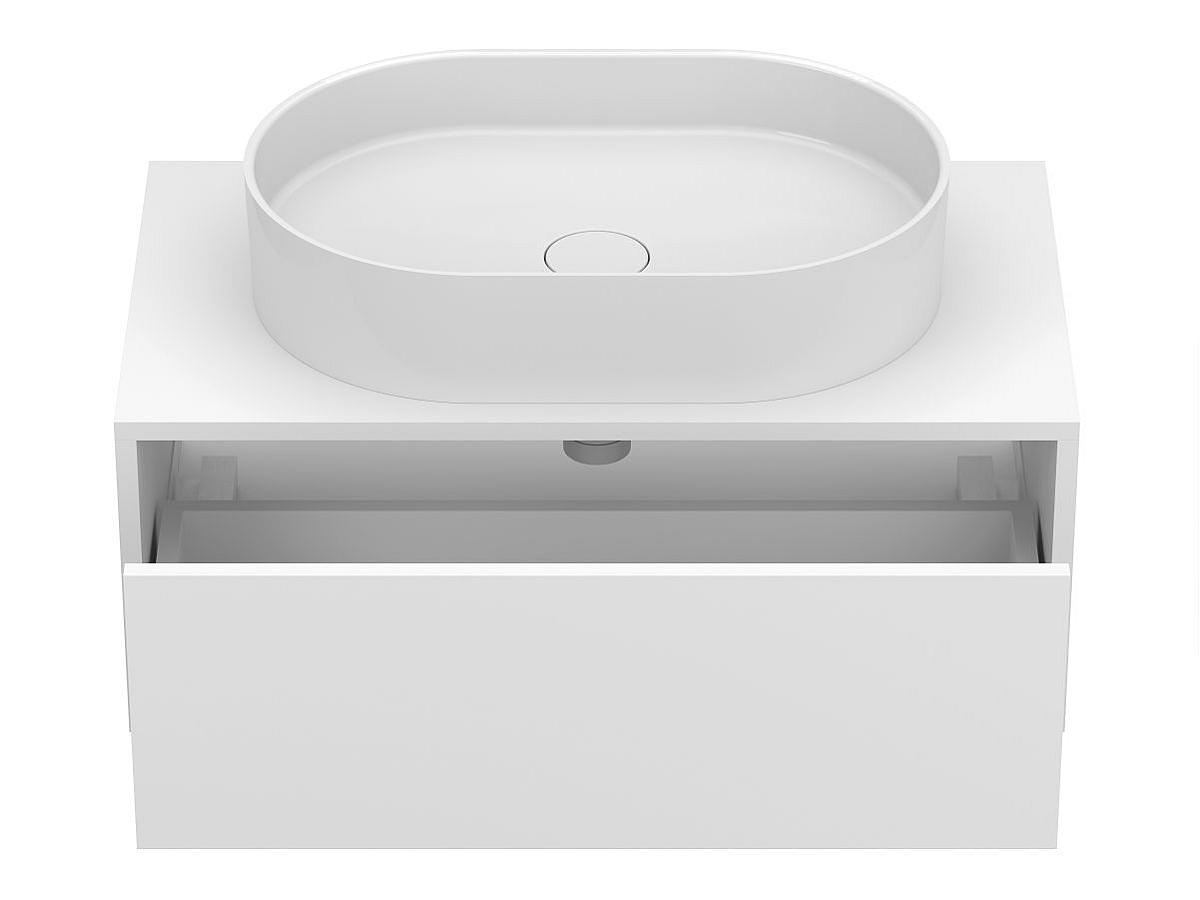 Тумба підвісна CLOUD 800 Біла матова з умивальником KIRA