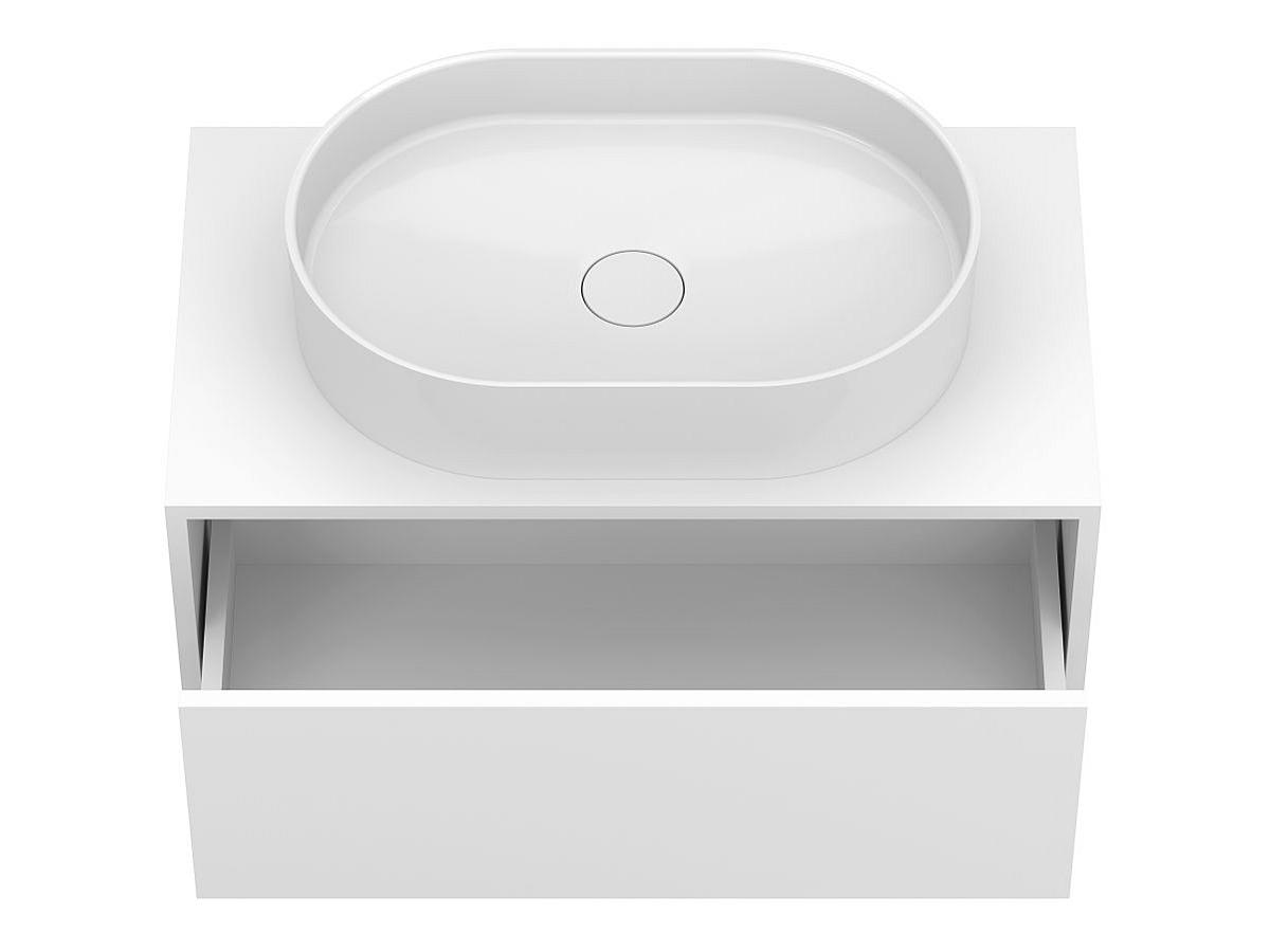 Тумба підвісна CLOUD 800 Біла матова з умивальником KIRA
