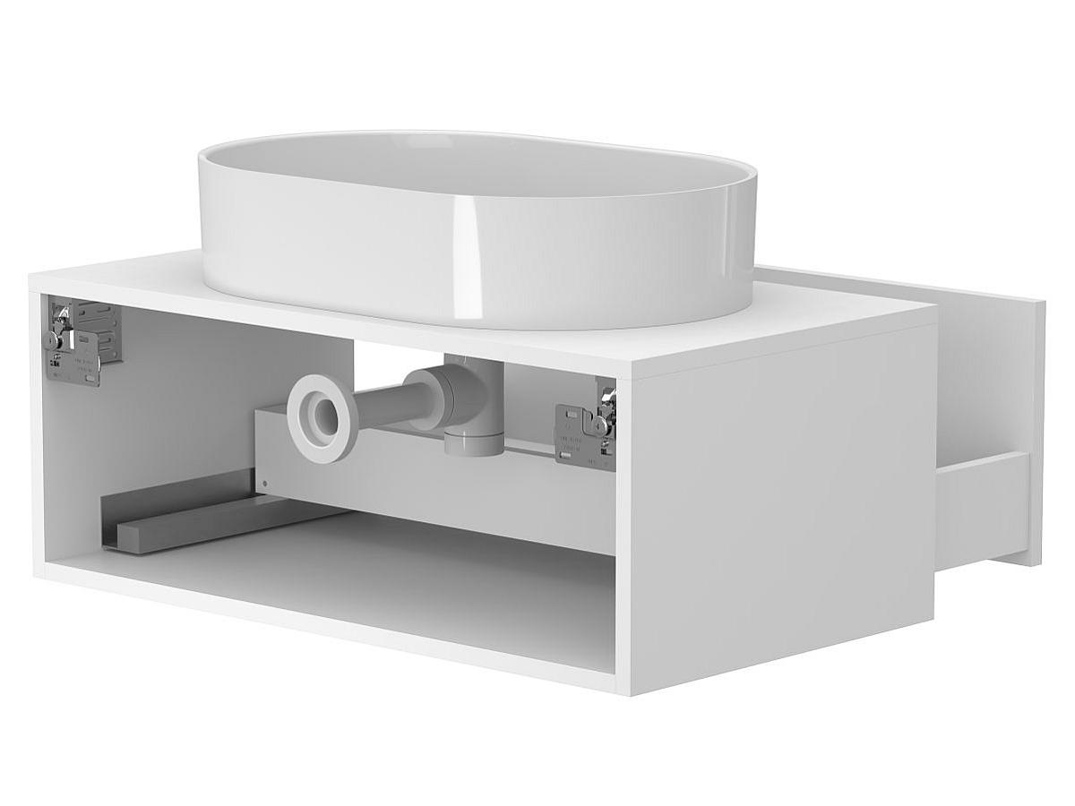Тумба підвісна CLOUD 800 Біла матова з умивальником KIRA