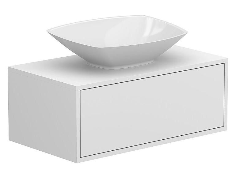 Тумба підвісна CLOUD 800 Біла матова з умивальником LEX S