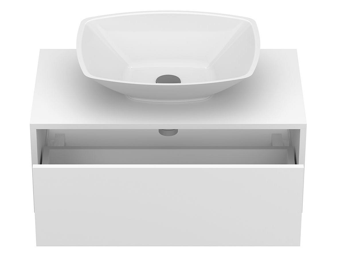 Тумба підвісна CLOUD 800 Біла матова з умивальником LEX S