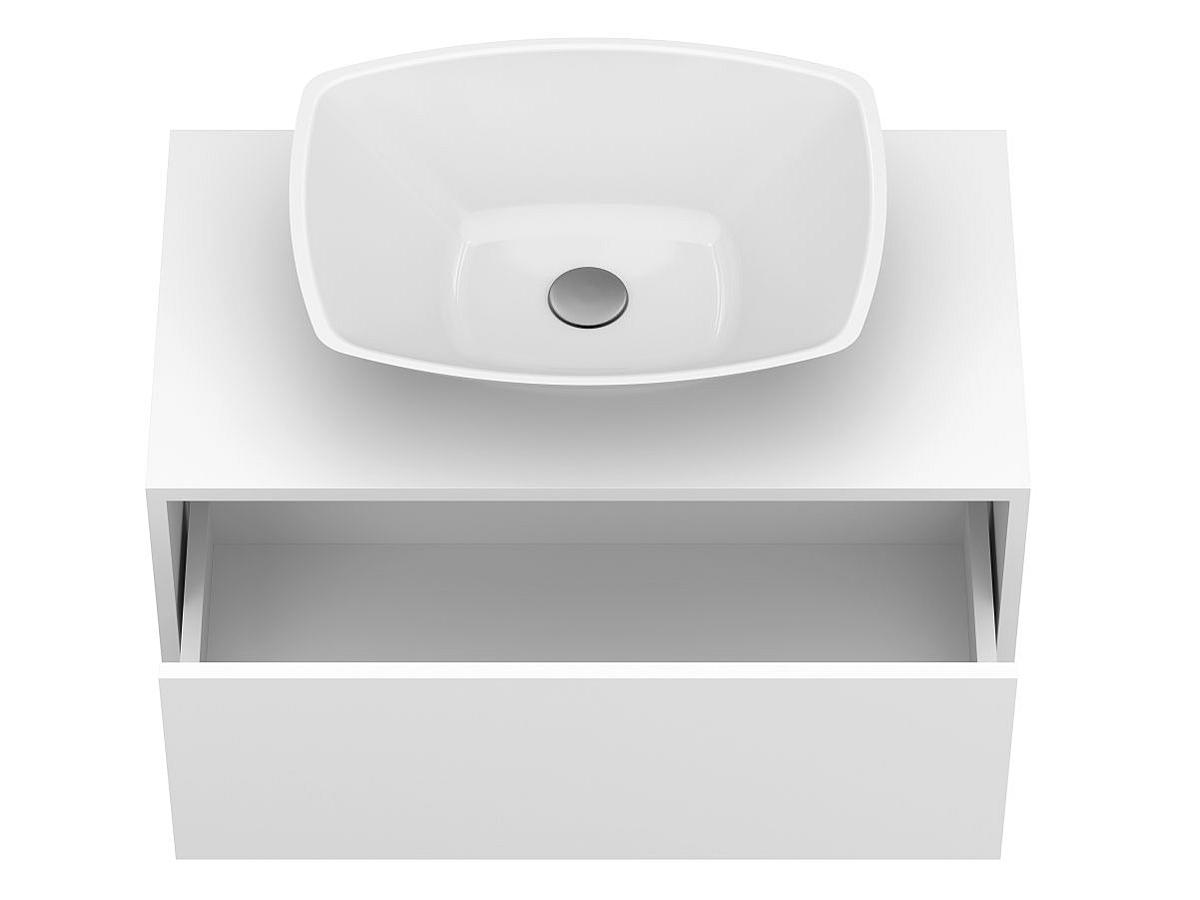 Тумба підвісна CLOUD 800 Біла матова з умивальником LEX S