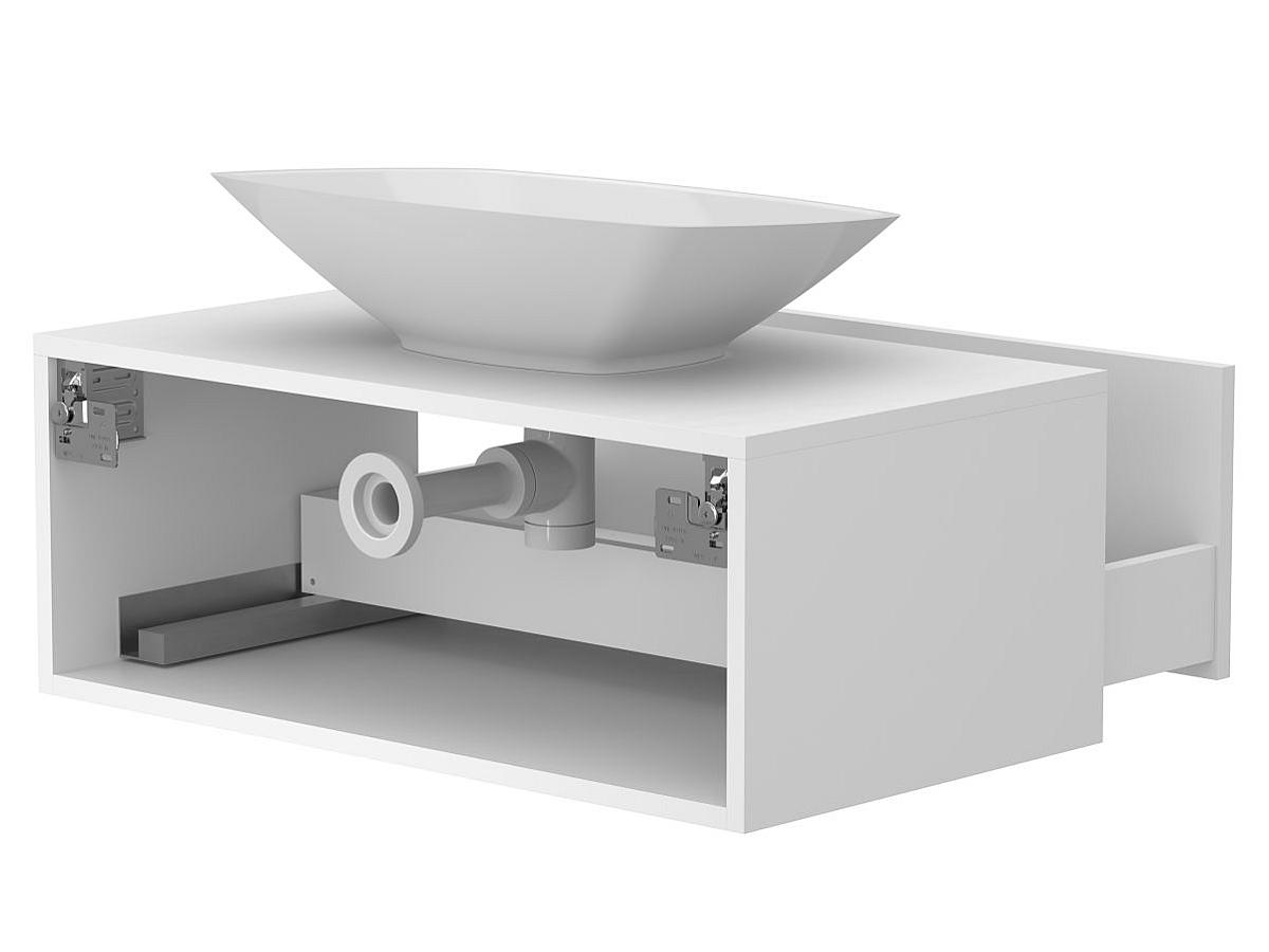 Тумба підвісна CLOUD 800 Біла матова з умивальником LEX S