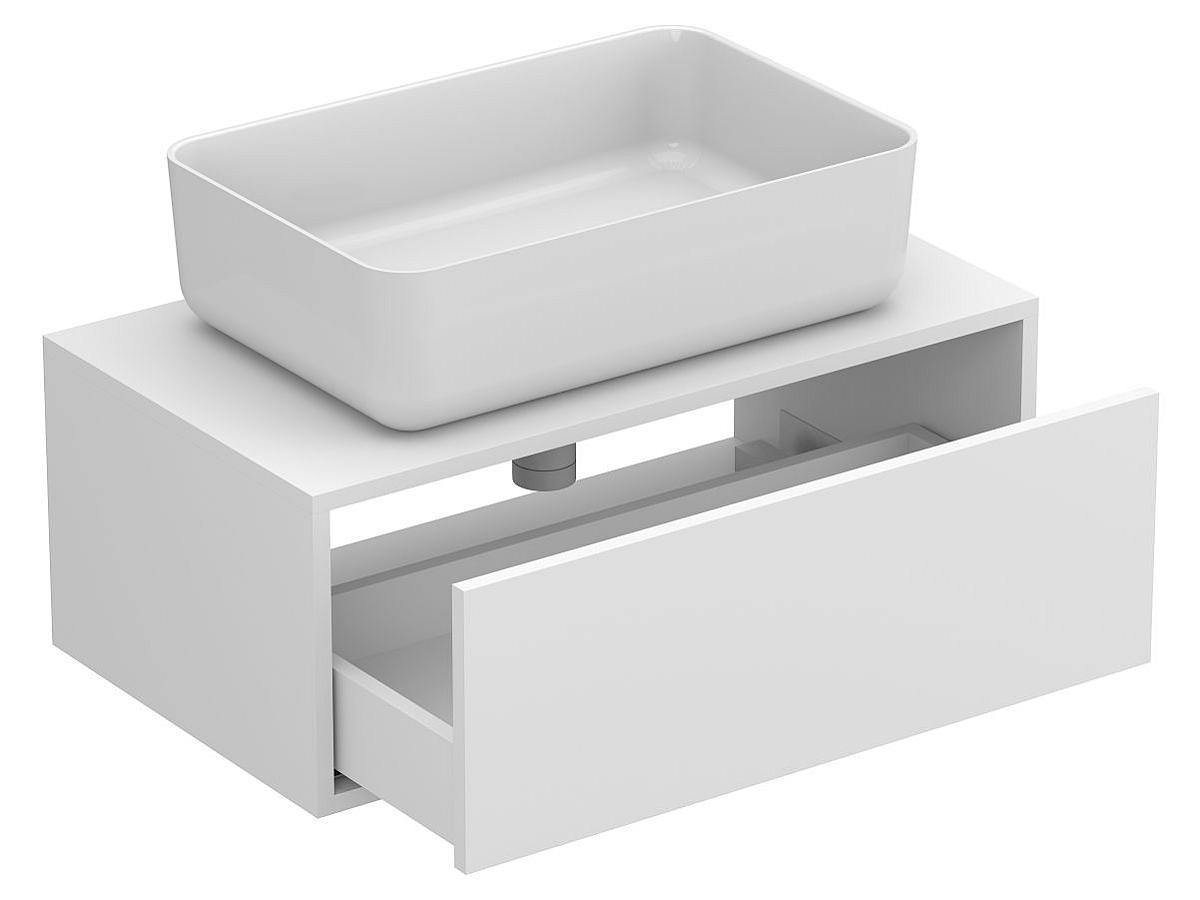 Тумба подвесная CLOUD 800 Белая матовая с умывальником SAN MARTIN