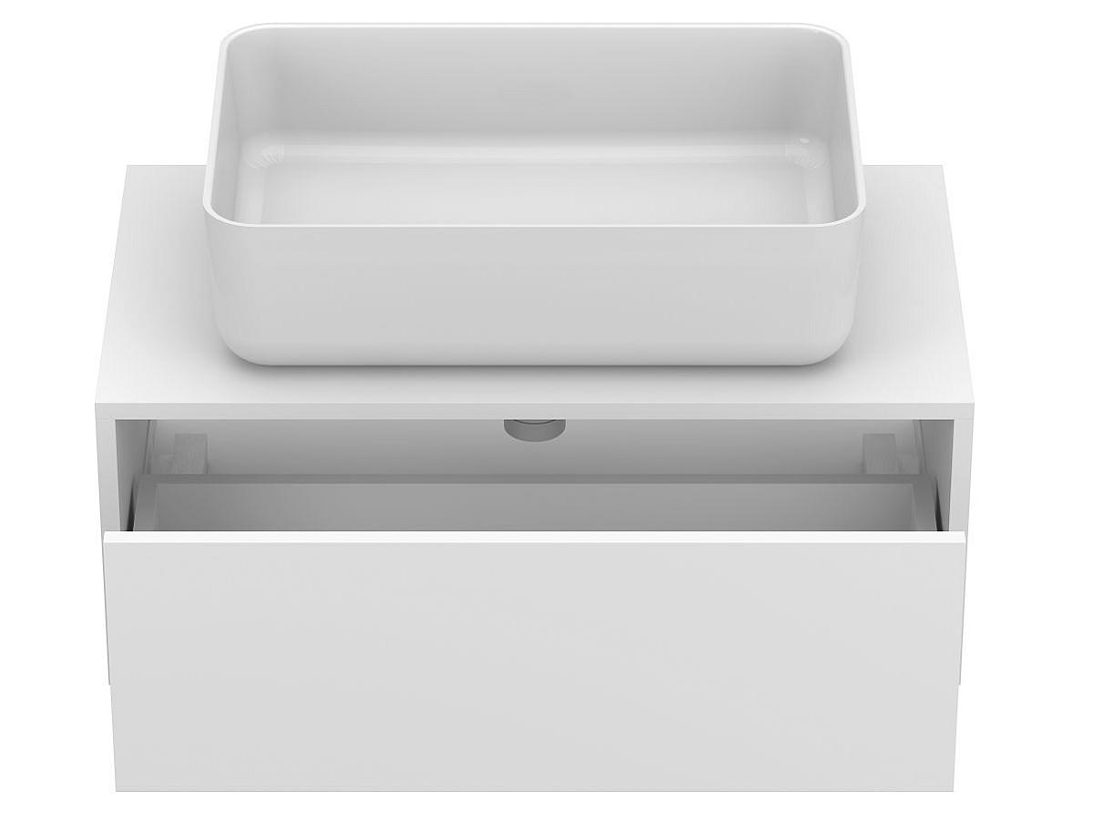 Тумба подвесная CLOUD 800 Белая матовая с умывальником SAN MARTIN