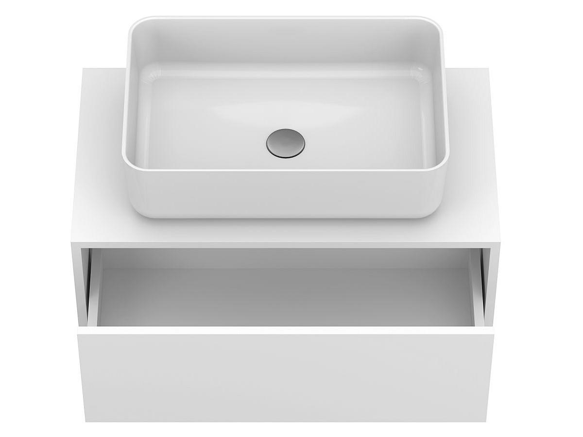 Тумба подвесная CLOUD 800 Белая матовая с умывальником SAN MARTIN