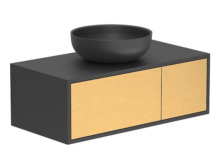 Тумба підвісна CLOUD 900 Пікасо золото з умивальником MOON