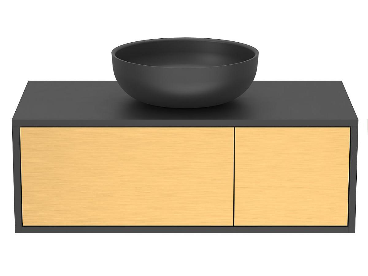 Тумба подвесная CLOUD 900 Пикассо золото с умывальником MOON