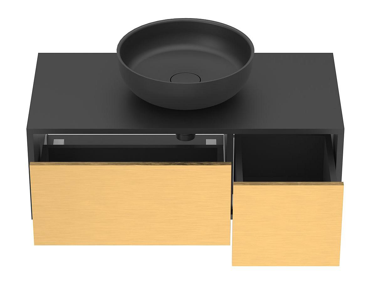 Тумба подвесная CLOUD 900 Пикассо золото с умывальником MOON