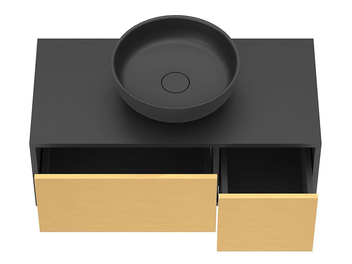 Тумба подвесная CLOUD 900 Пикассо золото с умывальником MOON