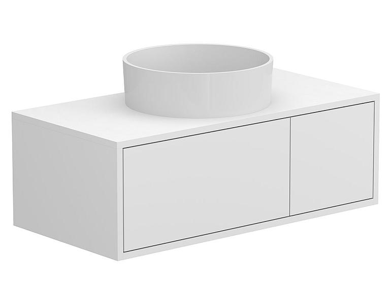 Тумба підвісна CLOUD 900 Біла матова з умивальником BERGAMO