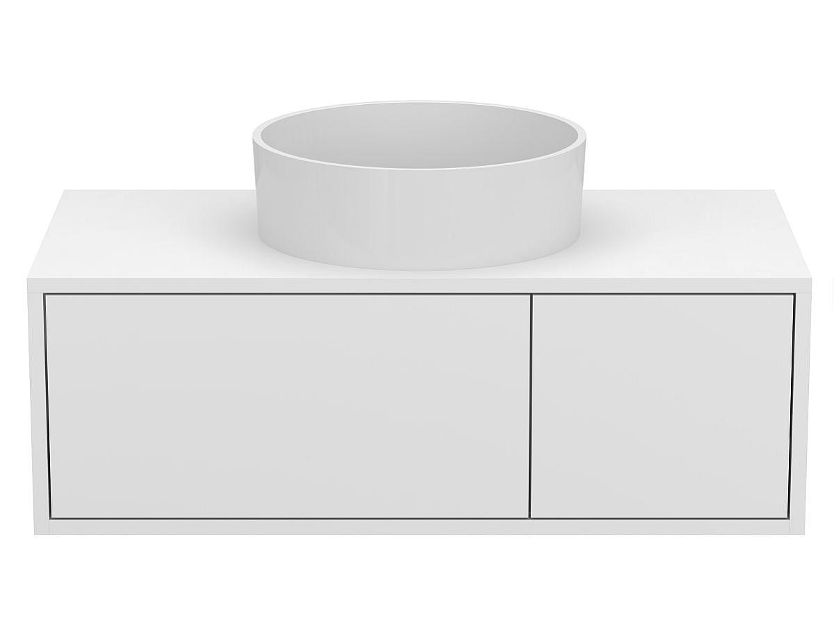 Тумба підвісна CLOUD 900 Біла матова з умивальником BERGAMO