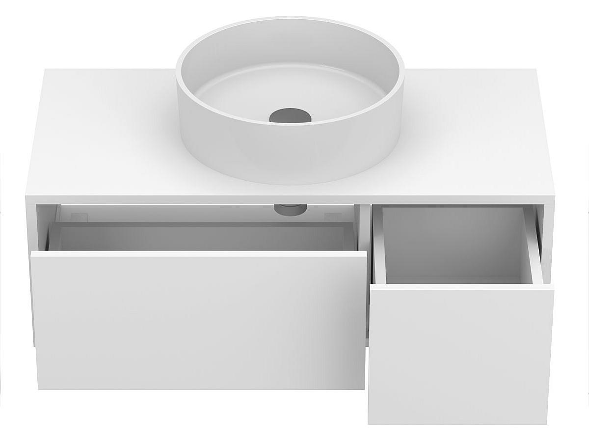 Тумба підвісна CLOUD 900 Біла матова з умивальником BERGAMO