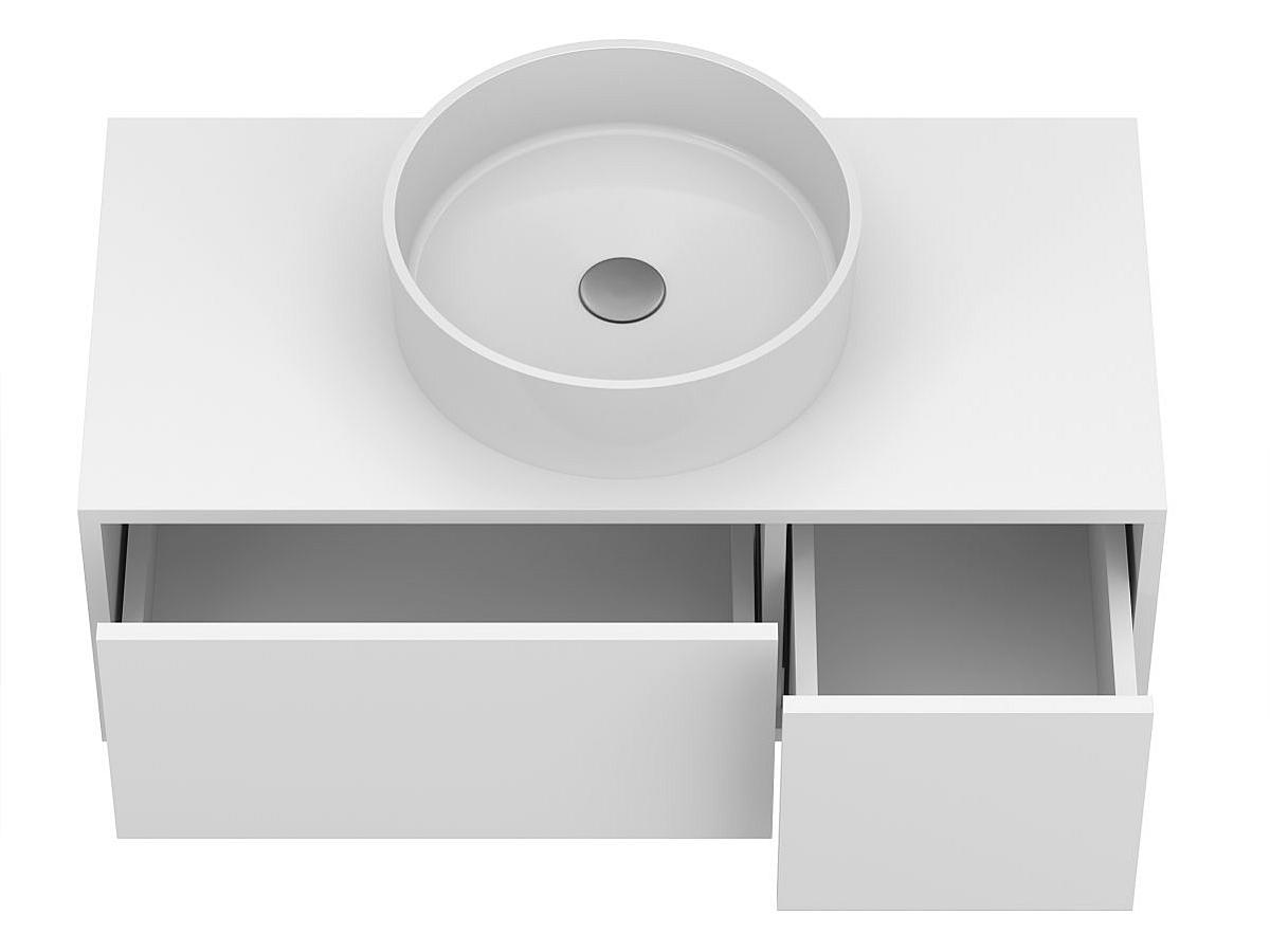Тумба підвісна CLOUD 900 Біла матова з умивальником BERGAMO