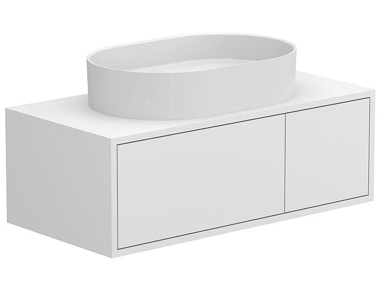 Тумба підвісна CLOUD 900 Біла матова з умивальником KIRA