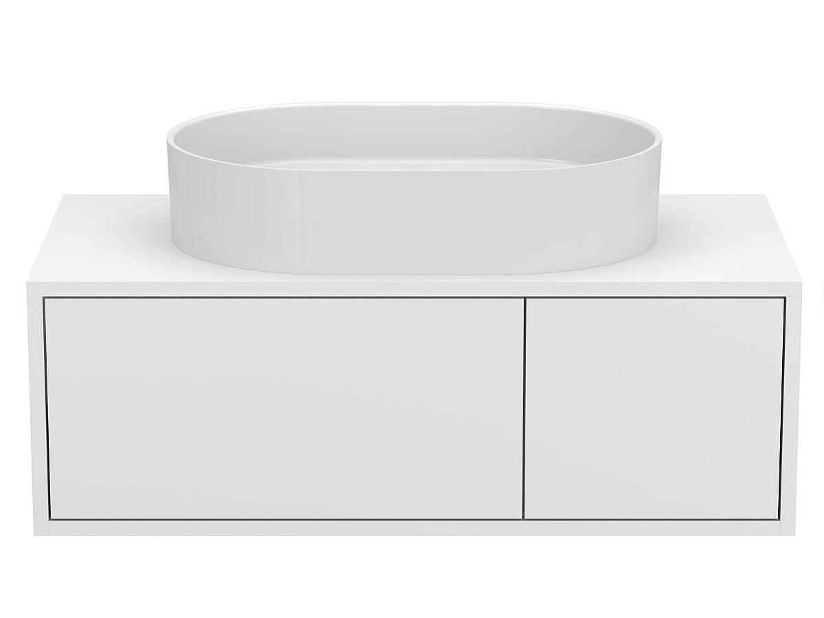 Тумба підвісна CLOUD 900 Біла матова з умивальником KIRA