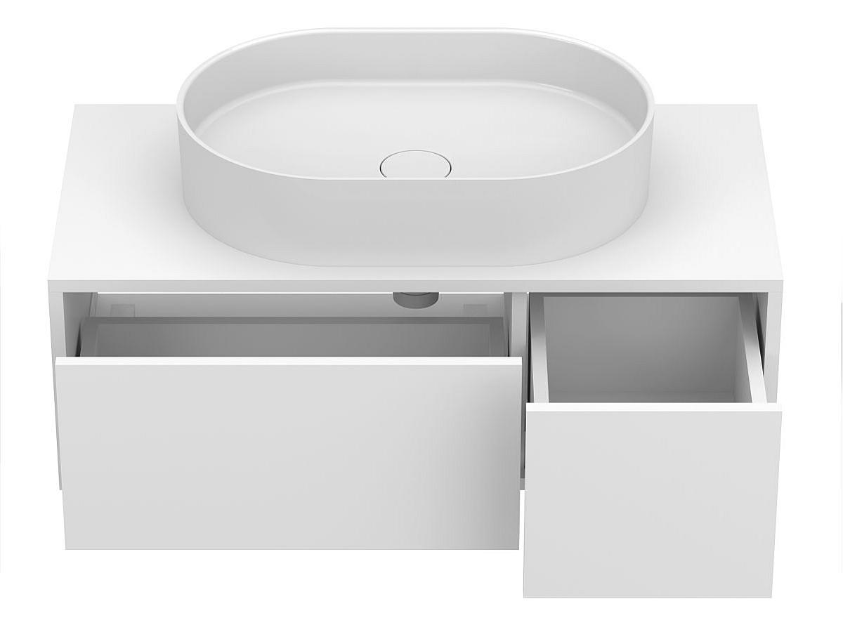 Тумба підвісна CLOUD 900 Біла матова з умивальником KIRA