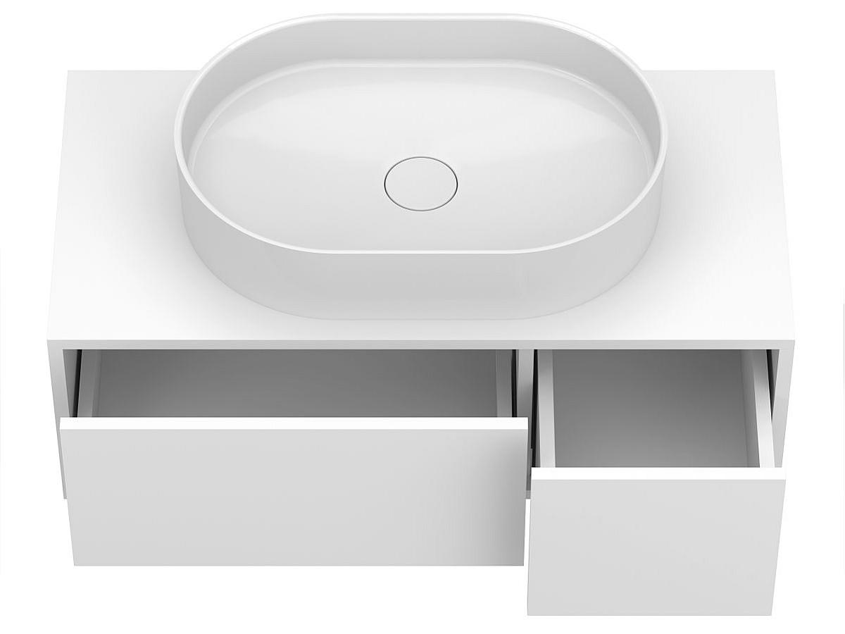 Тумба підвісна CLOUD 900 Біла матова з умивальником KIRA