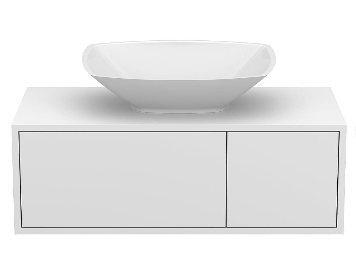 Тумба підвісна CLOUD 900 Біла матова з умивальником LEX S