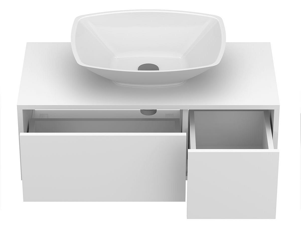 Тумба підвісна CLOUD 900 Біла матова з умивальником LEX S