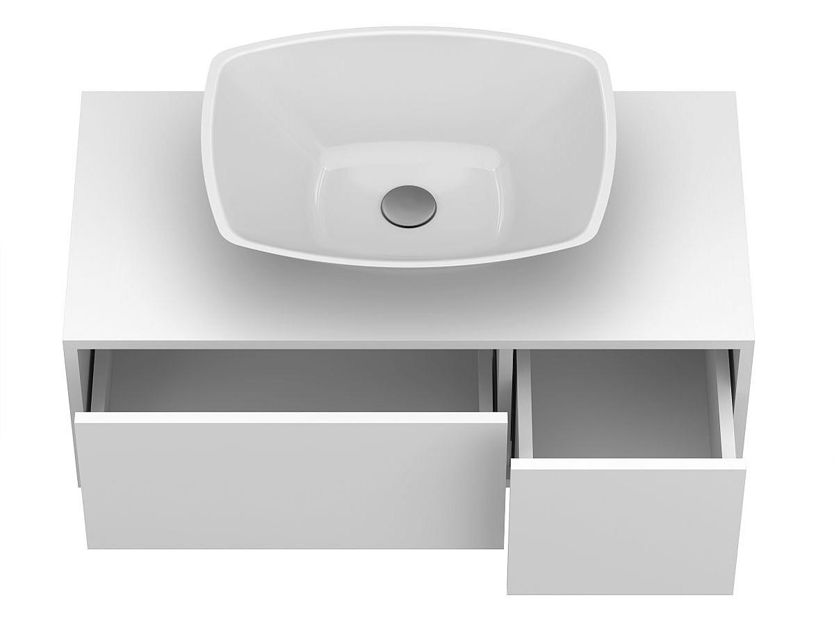 Тумба підвісна CLOUD 900 Біла матова з умивальником LEX S