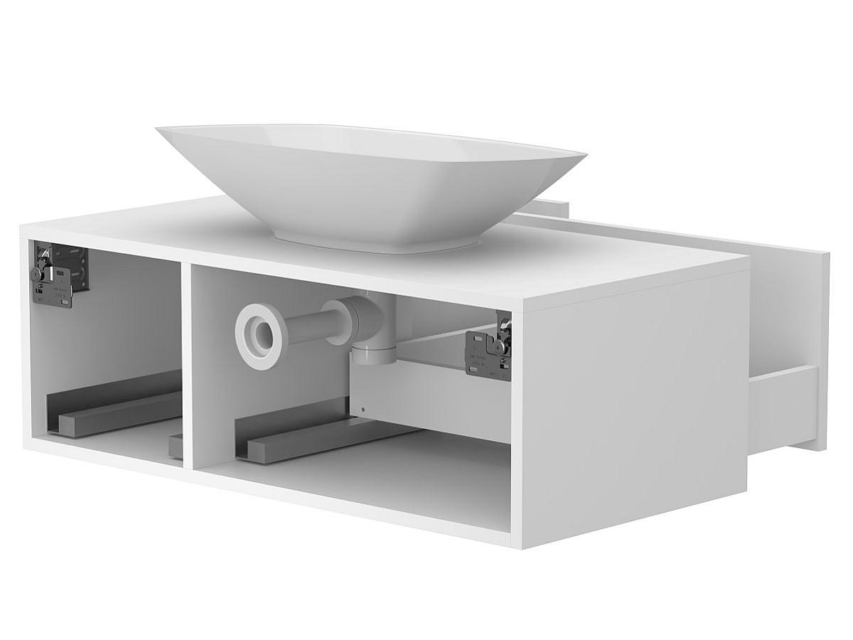 Тумба підвісна CLOUD 900 Біла матова з умивальником LEX S