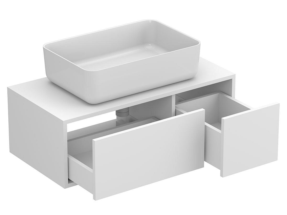Тумба подвесная CLOUD 900 Белая матовая с умывальником SAN MARTIN