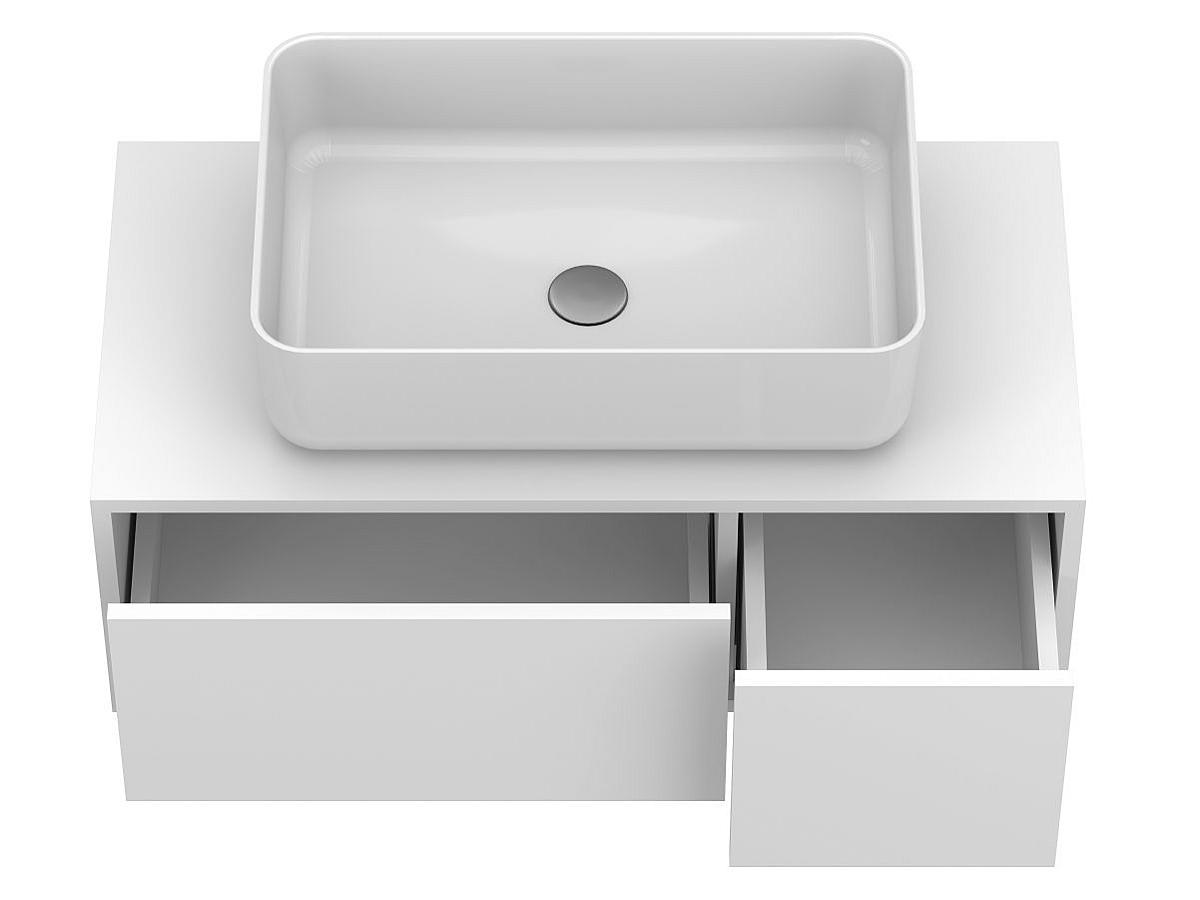 Тумба подвесная CLOUD 900 Белая матовая с умывальником SAN MARTIN