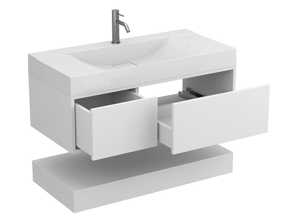 Тумба підвісна DUO Біла з умивальником FLY 1000