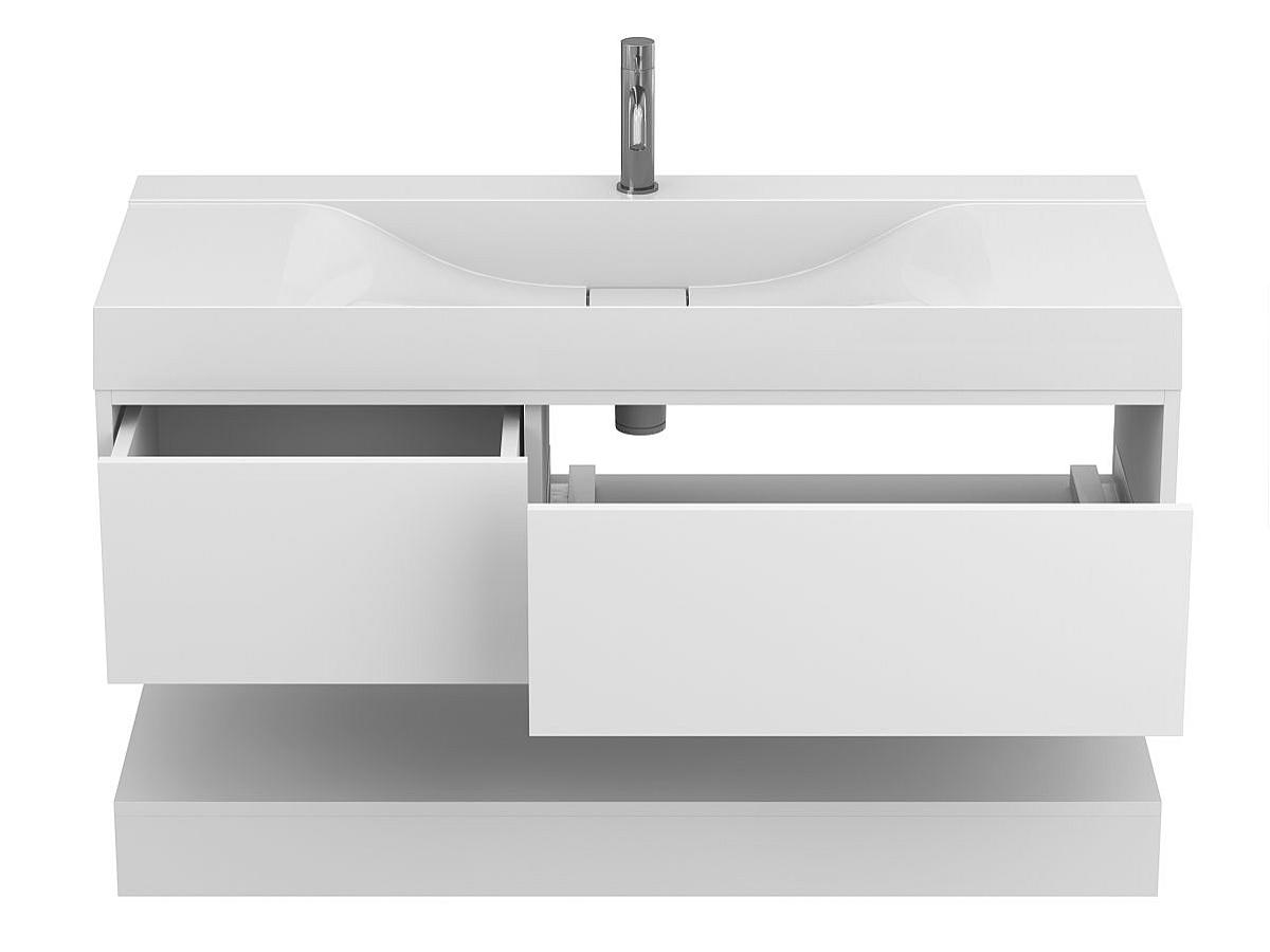 Тумба підвісна DUO Біла з умивальником FLY 1200