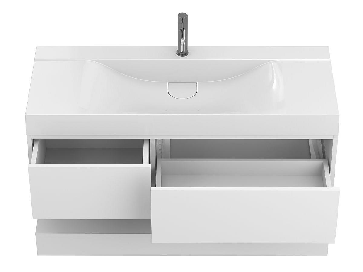 Тумба підвісна DUO Біла з умивальником FLY 1200