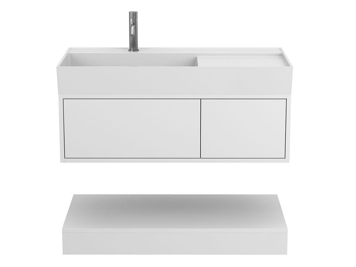 Тумба підвісна DUO Біла з умивальником SOUL 1000