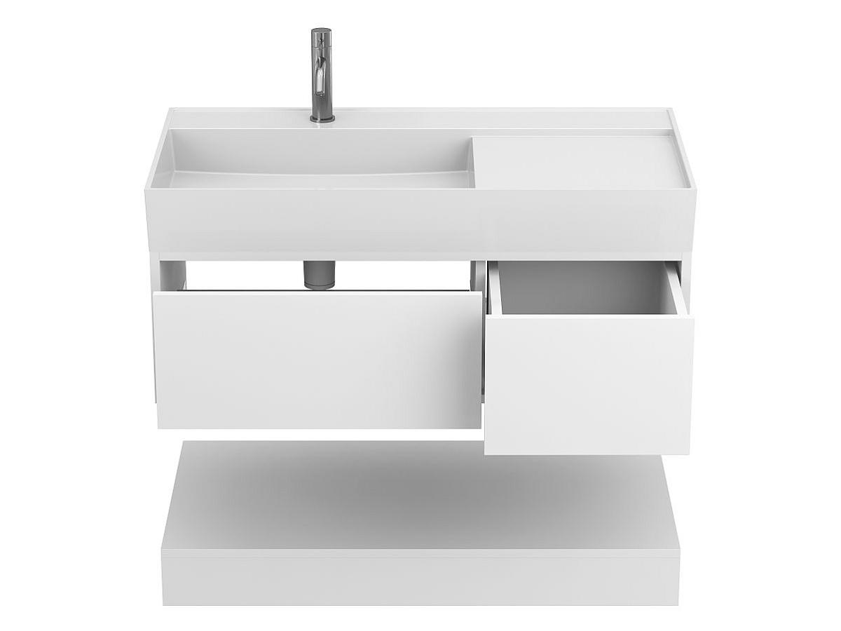 Тумба підвісна DUO Біла з умивальником SOUL 1000