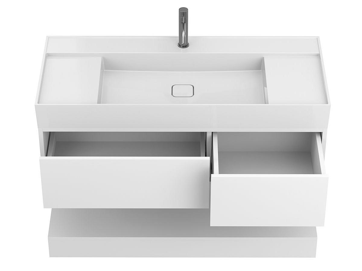 Тумба подвесная DUO Белая с умывальником SOUL 1200