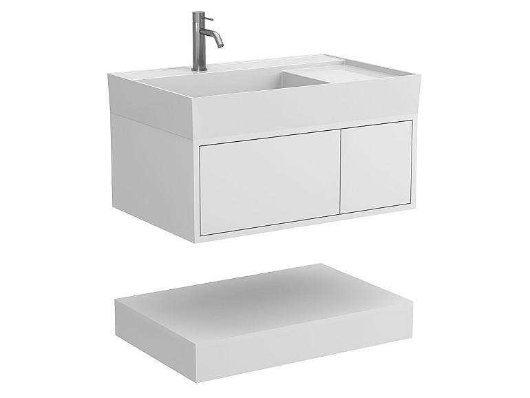 Тумба підвісна DUO Біла з умивальником SOUL 800