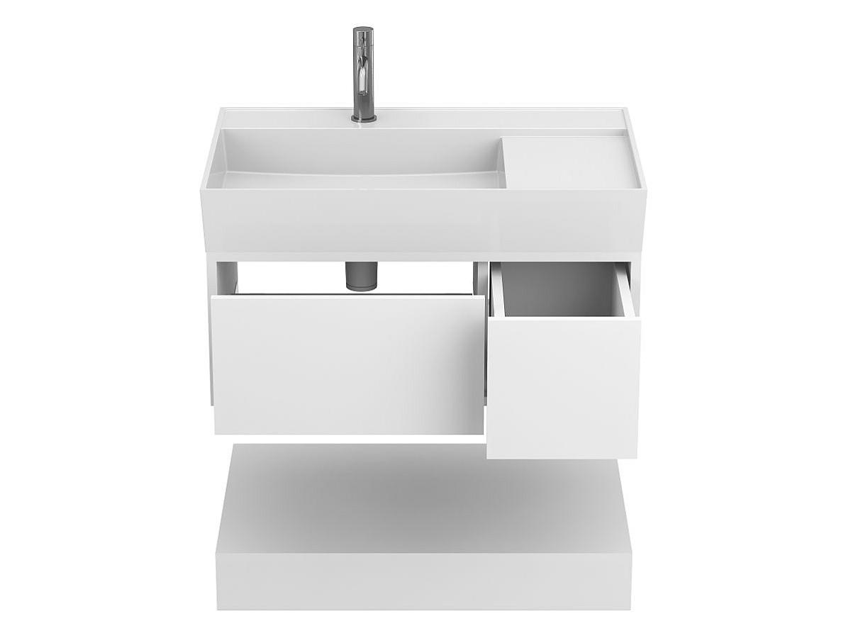 Тумба подвесная DUO Белая с умывальником SOUL 800