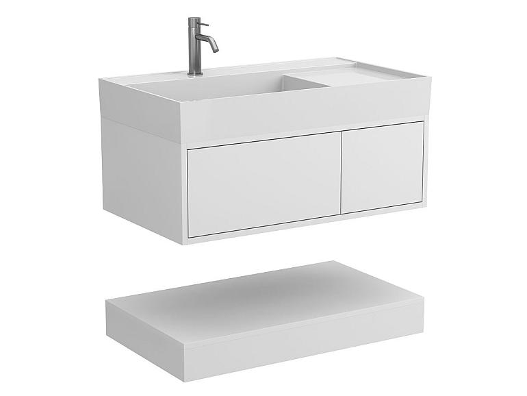 Тумба підвісна DUO Біла з умивальником SOUL 900