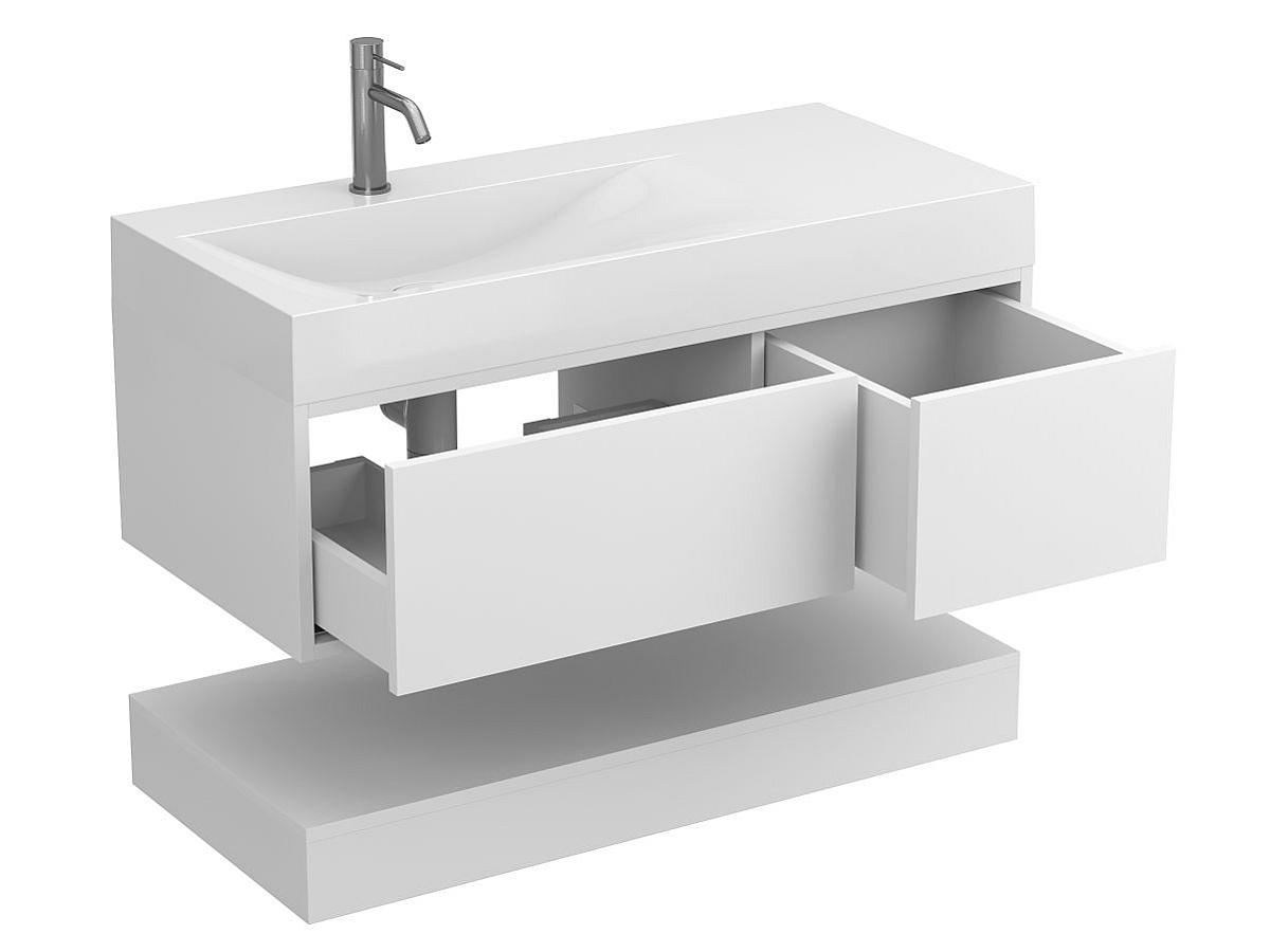 Тумба підвісна DUO Біла з умивальником VIOLA 1000 L