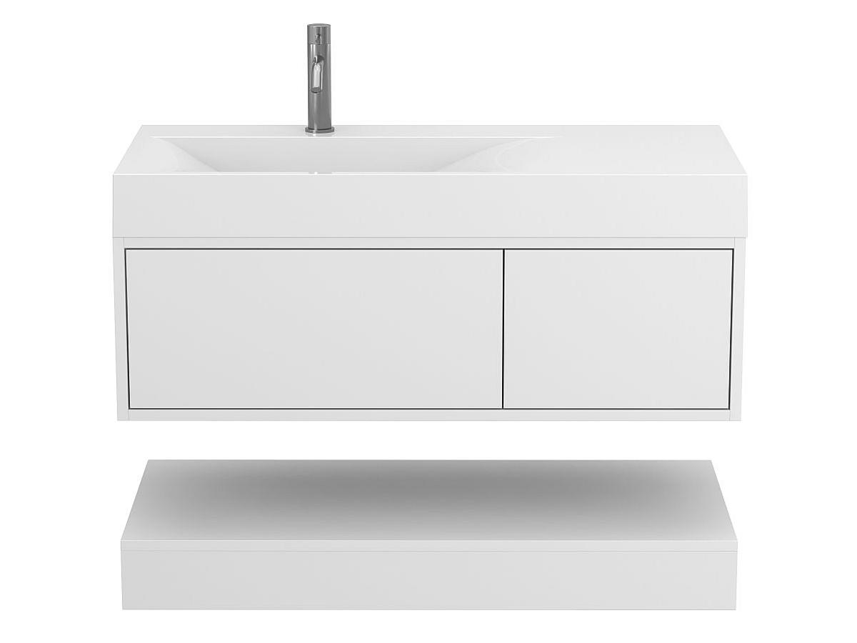 Тумба підвісна DUO Біла з умивальником VIOLA 1000 L