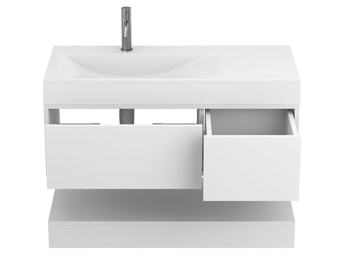 Тумба підвісна DUO Біла з умивальником VIOLA 1000 L