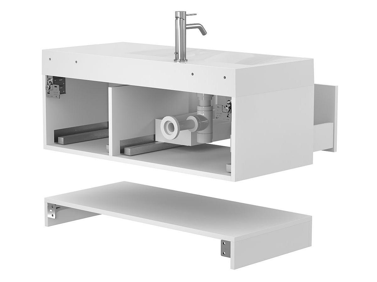 Тумба підвісна DUO Біла з умивальником VIOLA 1000 L