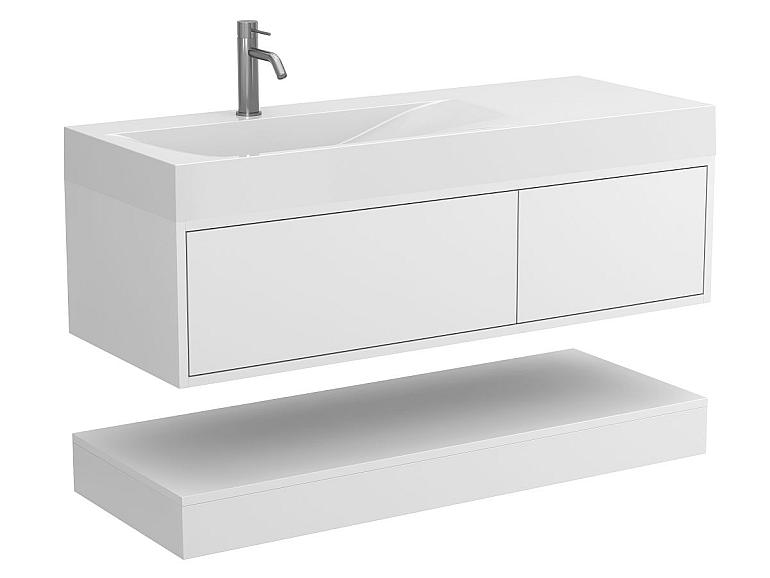 Тумба підвісна DUO Біла з умивальником VIOLA 1200 L