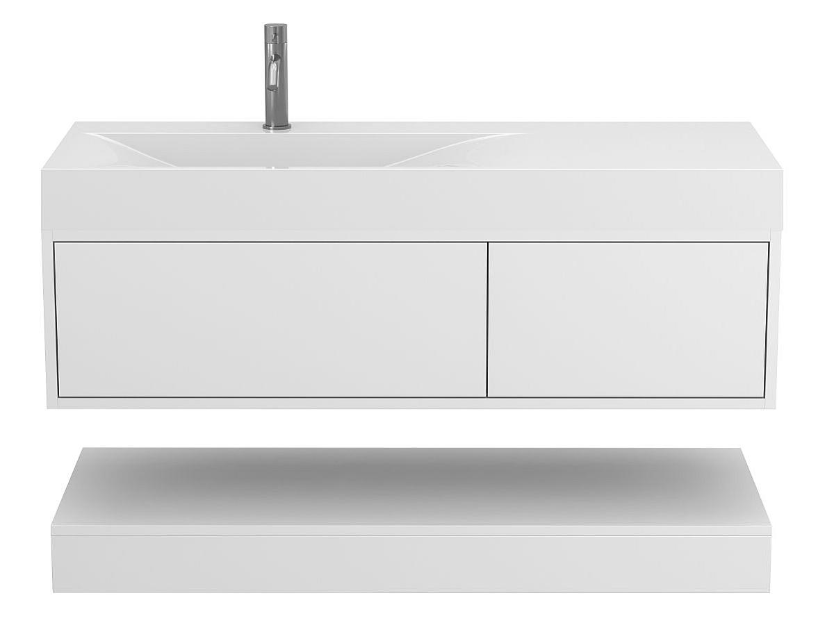 Тумба подвесная DUO Белая с умывальником VIOLA 1200 L