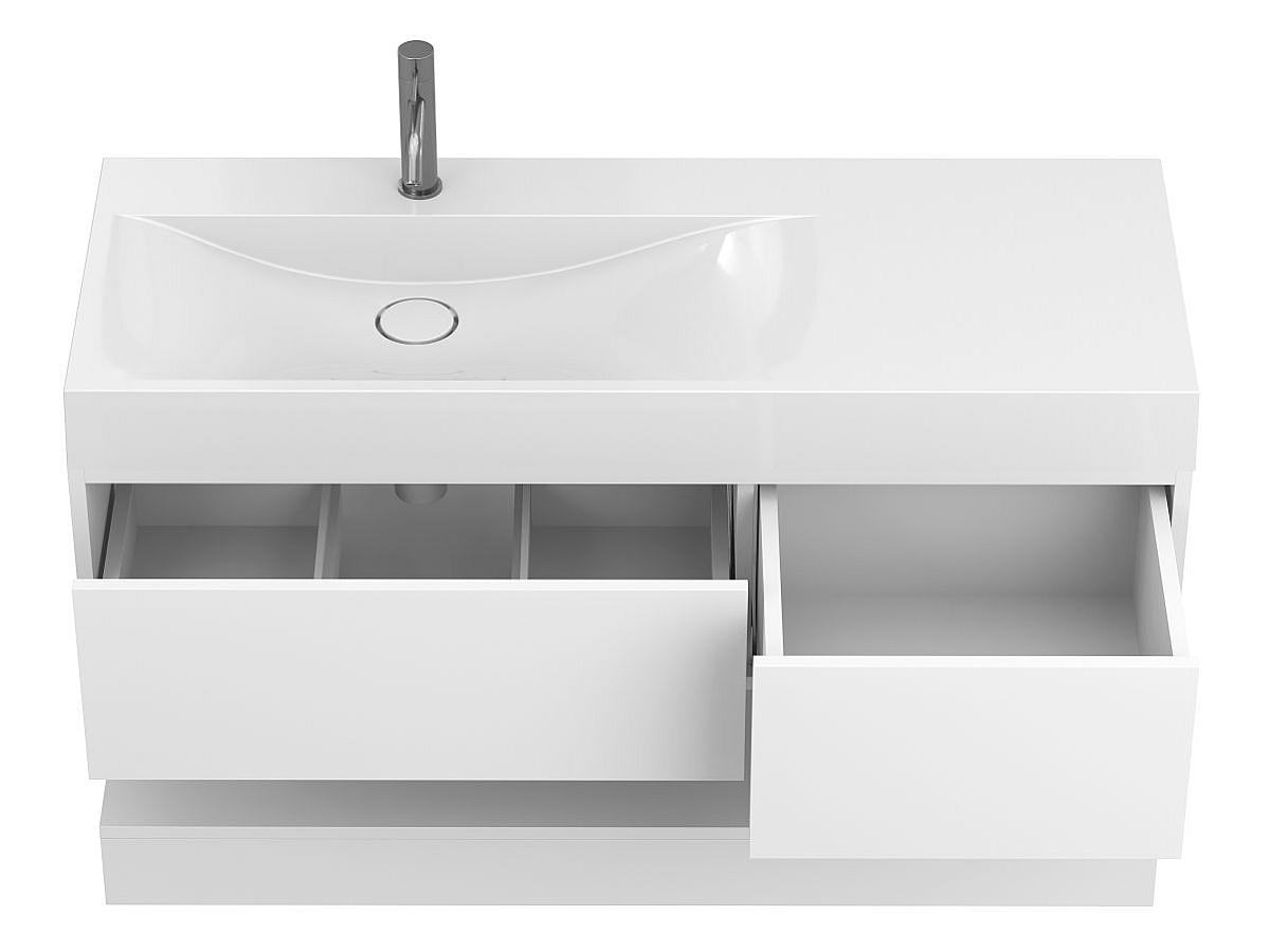 Тумба подвесная DUO Белая с умывальником VIOLA 1200 L
