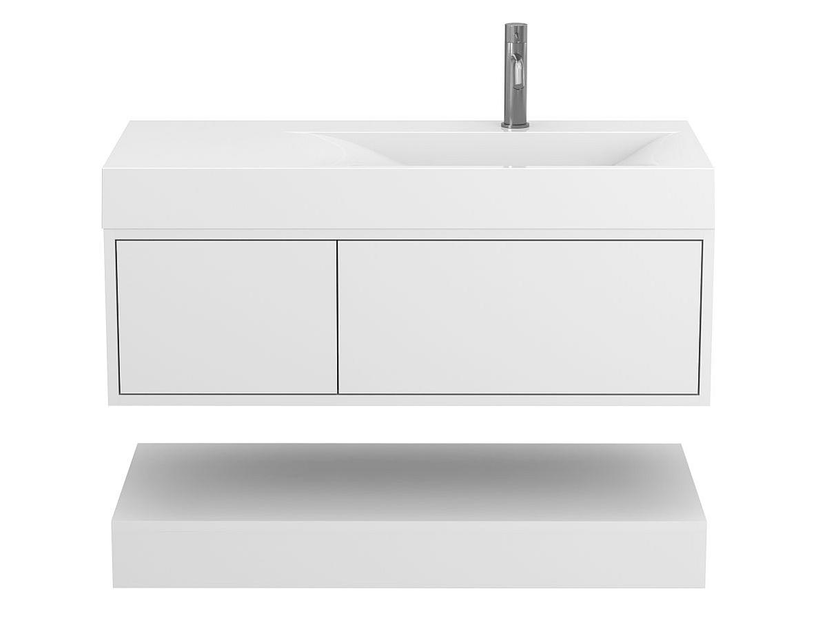Тумба підвісна DUO Біла з умивальником VIOLA 1000 R
