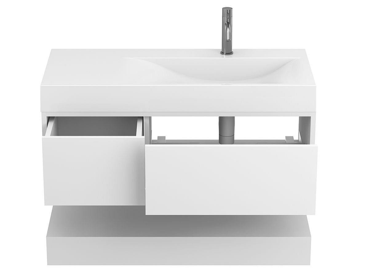 Тумба підвісна DUO Біла з умивальником VIOLA 1000 R