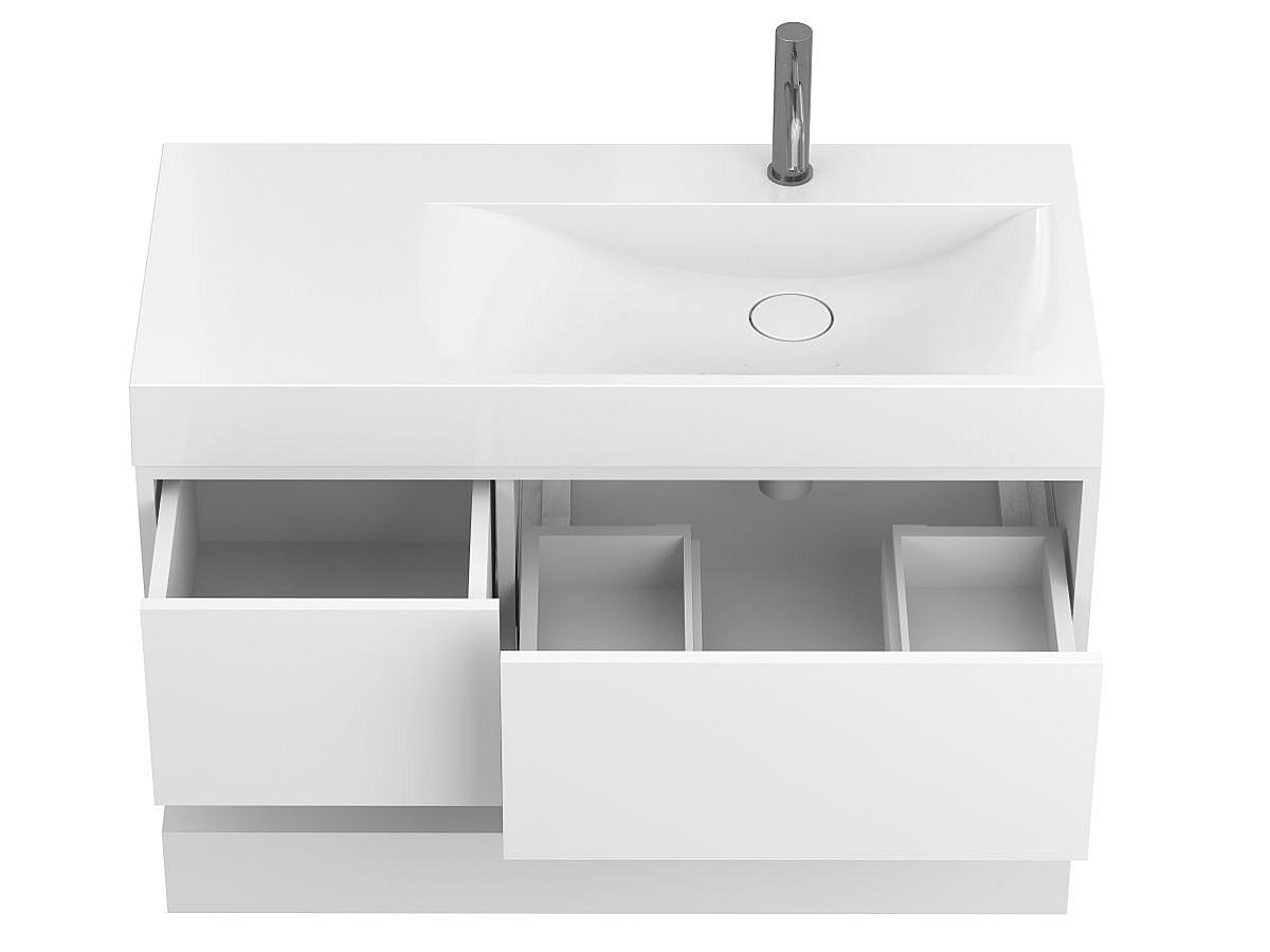 Тумба підвісна DUO Біла з умивальником VIOLA 1000 R